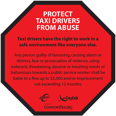 Comfort Delgro Taxi Protect Taxi Drivers From Abuse