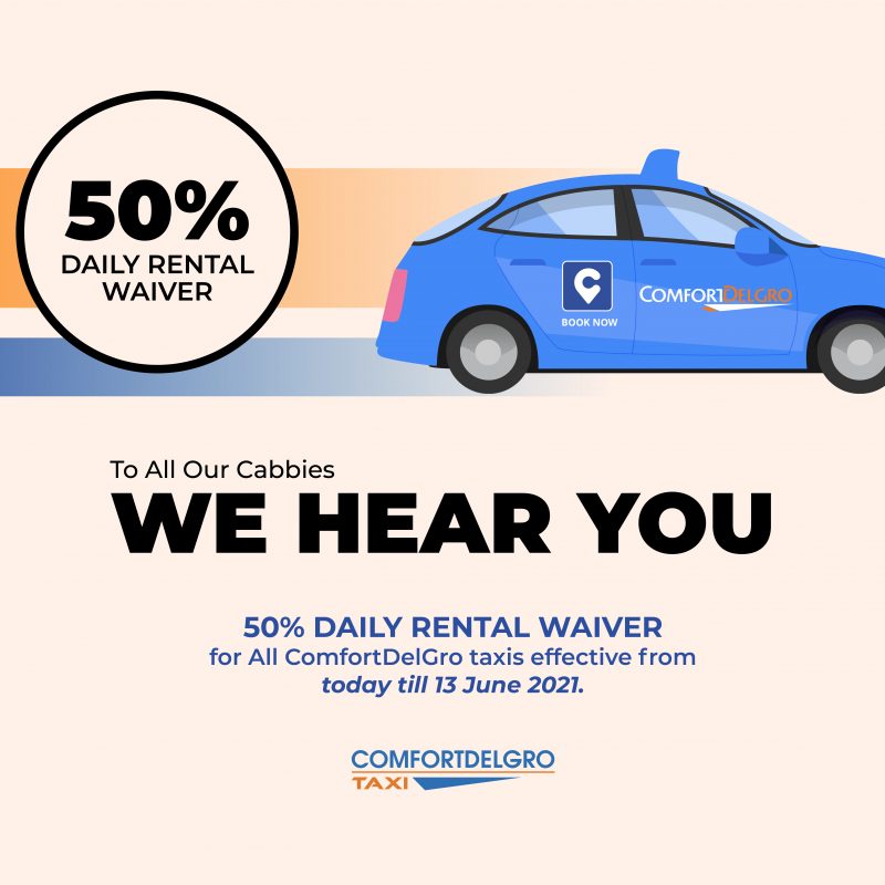 50% daily taxi rental waiver