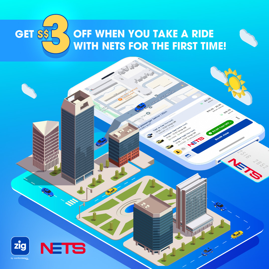 NETS Comfortdelgro Taxi Car Ride Booking App CDG Zig Promo Code Discount